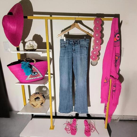 IDYLLWIND Women's Boot Cut Flared Blue Denim Size 4 - Picture 2 of 15